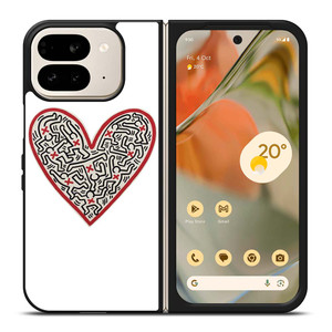 LOVE KEITH HARING Google Pixel 9 Pro Fold Case Cover LOVE KEITH HARING Google Pixel 9 Pro Fold Case Cover