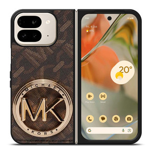 MICHAEL KORS LOGO MK BROWN WALLET Google Pixel 9 Pro Fold Case Cover MICHAEL KORS LOGO MK BROWN WALLET Google Pixel 9 Pro Fold Case Cover