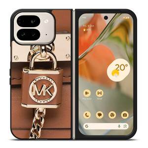 MICHAEL KORS LOGO MK PADLOCK BROWN Google Pixel 9 Pro Fold Case Cover