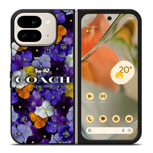 PURPLE FLOWERS COACH NEW YORK Google Pixel 9 Pro Fold Case Cover PURPLE FLOWERS COACH NEW YORK Google Pixel 9 Pro Fold Case Cover