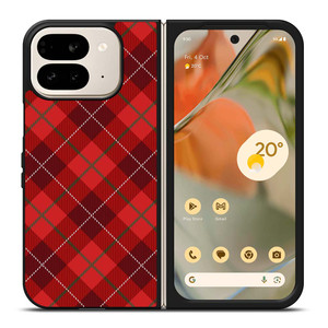 RED TARTAN CROSS PATTERN Google Pixel 9 Pro Fold Case Cover