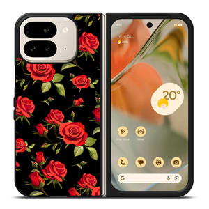 SEAMLESS RED ROSE PATTERN Google Pixel 9 Pro Fold Case Cover