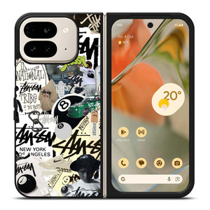 STUSSY COLLAGE Google Pixel 9 Pro Fold Case Cover STUSSY COLLAGE Google Pixel 9 Pro Fold Case Cover