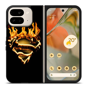 SUPERMAN LOGO FIRE Google Pixel 9 Pro Fold Case Cover