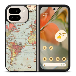 VINTAGE MAP Google Pixel 9 Pro Fold Case Cover VINTAGE MAP Google Pixel 9 Pro Fold Case Cover