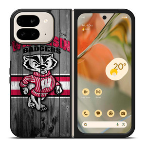 WISCONSIN BADGER WOODEN LOGO Google Pixel 9 Pro Fold Case Cover