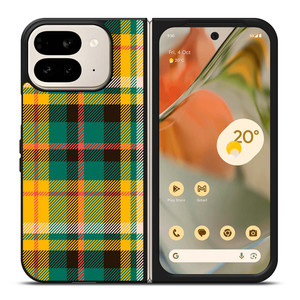 YELLOW GREEN TARTAN PATTERN Google Pixel 9 Pro Fold Case Cover