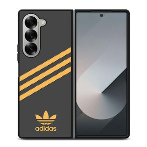 ADIDAS ORIGINALS STRIPES BLACK ORANGE Samsung Galaxy Z Fold 6 Case Cover