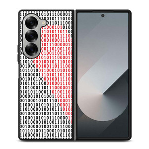 BINARY CODE HALF HEART PATTERN Samsung Galaxy Z Fold 6 Case Cover
