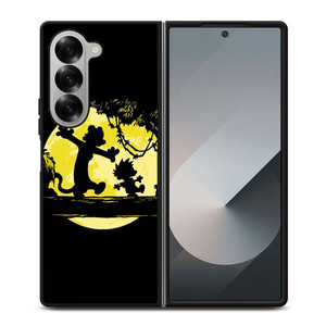 CALVIN AND HOBBES BLACK CARTOON Samsung Galaxy Z Fold 6 Case Cover