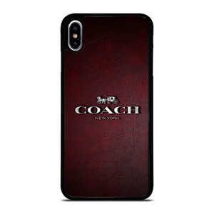 COACH NEW YORK LOGO LEATHER iPhone XS Max Case Cover