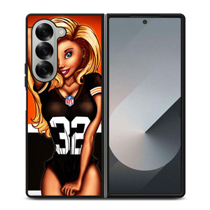 CLEVELAND BROWNS NFL CARTOON GIRL Samsung Galaxy Z Fold 6 Case Cover