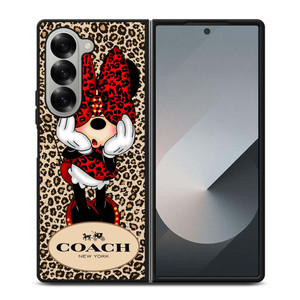 COACH MINNIE MOUSE LEOPARD Samsung Galaxy Z Fold 6 Case Cover