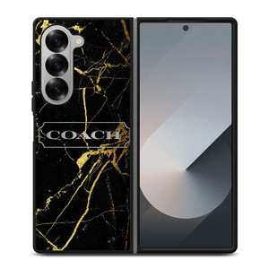 COACH NEW YORK GOLD MARBLE Samsung Galaxy Z Fold 6 Case Cover