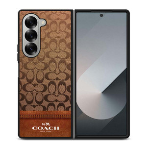 COACH NEW YORK ICON BROWN LOGO Samsung Galaxy Z Fold 6 Case Cover