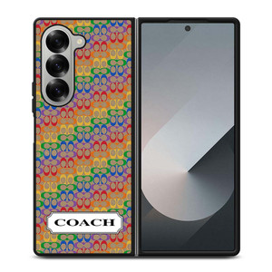 COACH NEW YORK LOGO PATTERN COLORFULI CONS Samsung Galaxy Z Fold 6 Case Cover COACH NEW YORK LOGO PATTERN COLORFULI CONS Samsung Galaxy Z Fold 6 Case Cover