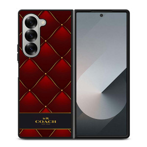COACH NEW YORK RED GOLD Samsung Galaxy Z Fold 6 Case Cover
