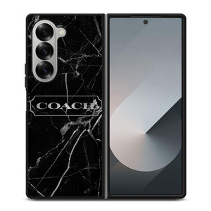 COACH NEW YORK SILVER MARBLE Samsung Galaxy Z Fold 6 Case Cover