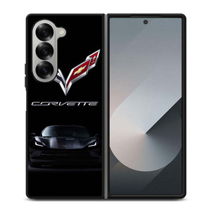 CORVETTE STINGRAY CAR BLACK Samsung Galaxy Z Fold 6 Case Cover