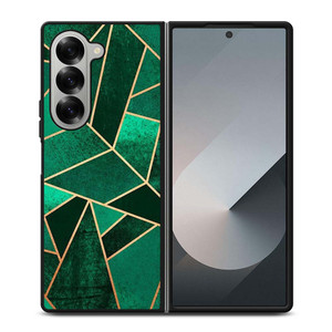 EMERALD AND COPPER GEOMETRIC PATTERN Samsung Galaxy Z Fold 6 Case Cover
