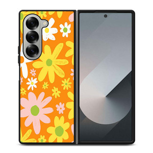 FLOWER POWER ORANGE PATTERN Samsung Galaxy Z Fold 6 Case Cover