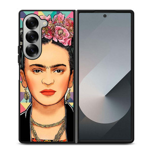 FRIDA KAHLO FACE COLORFUL ART Samsung Galaxy Z Fold 6 Case Cover