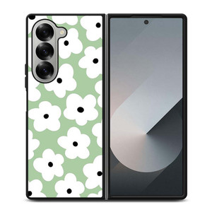 GREEN RETRO FLORAL PATTERN Samsung Galaxy Z Fold 6 Case Cover