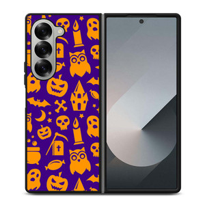 HAPPY HALLOWEEN PURPLE PATTERN Samsung Galaxy Z Fold 6 Case Cover HAPPY HALLOWEEN PURPLE PATTERN Samsung Galaxy Z Fold 6 Case Cover