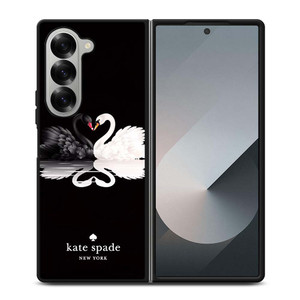 KATE SPADE BLACK WHITE SWAN Samsung Galaxy Z Fold 6 Case Cover