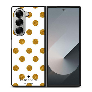KATE SPADE NEW YORK LOGO GOLDEN POLKADOTS Samsung Galaxy Z Fold 6 Case Cover