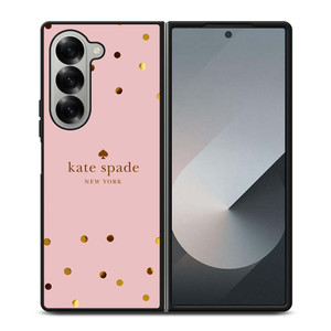 KATE SPADE NEW YORK LOGO PINK GOLDEN POLKADOTS Samsung Galaxy Z Fold 6 Case Cover