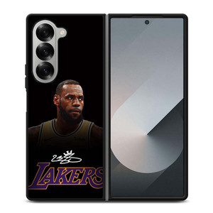 LEBRON JAMES LA LAKERS AUTOGRAPH Samsung Galaxy Z Fold 6 Case Cover