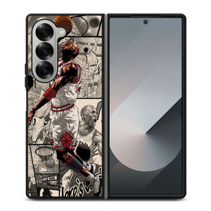 MICHAEL JORDAN COMIC ART Samsung Galaxy Z Fold 6 Case Cover