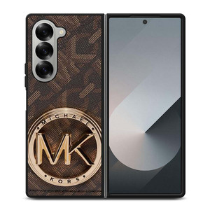 MICHAEL KORS LOGO MK BROWN WALLET Samsung Galaxy Z Fold 6 Case Cover