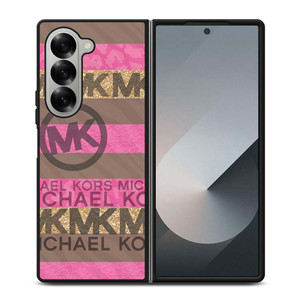 MICHAEL KORS PINK STRIP LOGO Samsung Galaxy Z Fold 6 Case Cover