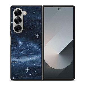 NAVY BLUE STAR FABRIC TEXTURE Samsung Galaxy Z Fold 6 Case Cover
