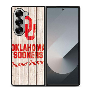 OKLAHOMA SOONERS WOODEN LOGO Samsung Galaxy Z Fold 6 Case Cover
