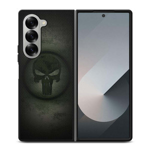 PUNISHER LOGO METAL CARBON Samsung Galaxy Z Fold 6 Case Cover