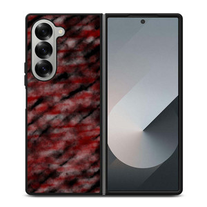 RED BLACK TIE DYE PATTERN Samsung Galaxy Z Fold 6 Case Cover