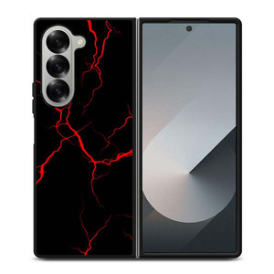 RED NEON LIGHTNING PATTERN Samsung Galaxy Z Fold 6 Case Cover RED NEON LIGHTNING PATTERN Samsung Galaxy Z Fold 6 Case Cover