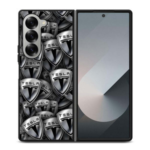 TESLA METAL LOGO COLLAGE Samsung Galaxy Z Fold 6 Case Cover