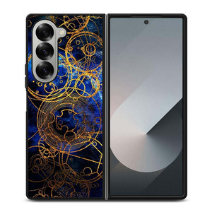 TIME LORD WRITING GOLD BLUE Samsung Galaxy Z Fold 6 Case Cover TIME LORD WRITING GOLD BLUE Samsung Galaxy Z Fold 6 Case Cover