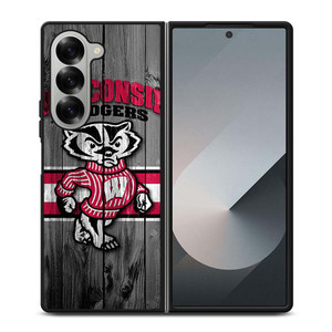 WISCONSIN BADGER WOODEN LOGO Samsung Galaxy Z Fold 6 Case Cover WISCONSIN BADGER WOODEN LOGO Samsung Galaxy Z Fold 6 Case Cover