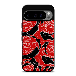 ROSE RED AND BLACK PATTERN Google Pixel 9 Pro XL Case Cover