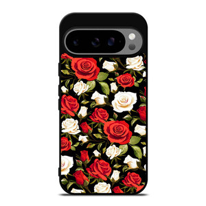 SEAMLESS RED WHITE ROSE PATTERN Google Pixel 9 Pro XL Case Cover