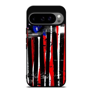USA FLAG AMERICAN BASEBALL BLACK WHITE Google Pixel 9 Pro XL Case Cover