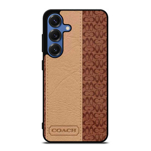 COACH NEW YORK BROWN LEATHER Samsung Galaxy S25 Case Cover