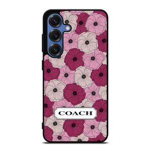 COACH NEW YORK LOGO PURPLE FLOWER Samsung Galaxy S25 Case Cover