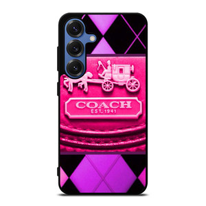 COACH NEW YORK PURPLE PINK LOGO Samsung Galaxy S25 Case Cover