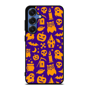 HAPPY HALLOWEEN PURPLE PATTERN Samsung Galaxy S25 Case Cover HAPPY HALLOWEEN PURPLE PATTERN Samsung Galaxy S25 Case Cover
